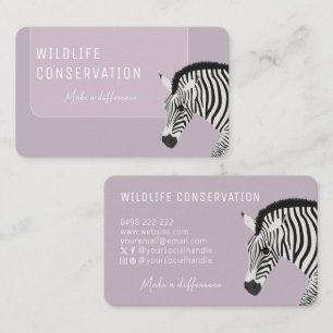 Cartão De Visita Zebra com risca branca e preta rosa