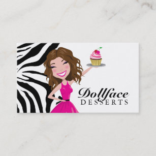 Cartão De Visita Zebra da brownie de 311 sobremesas de Dollface