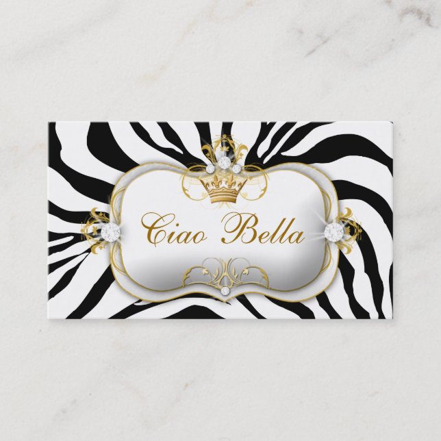 Cartão De Visita Zebra de 311 Ciao Bella (Frente)