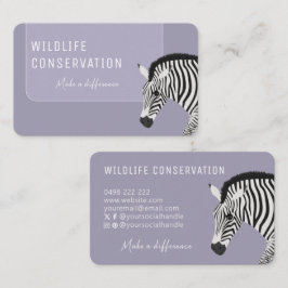 Cartão De Visita Zebra em branco e preto