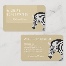 Cartão De Visita Zebra em branco e preto Amarelo