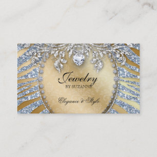 Cartão de visita Zebra Glitter,  de Joia Dourada