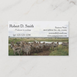 Cartão De Visita zebra profissional de ciência animal selvagem afri
