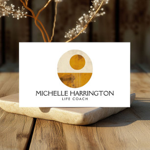 Cartão De Visita Zen Calm Meia-Séc. Design Life Coaches, Yoga