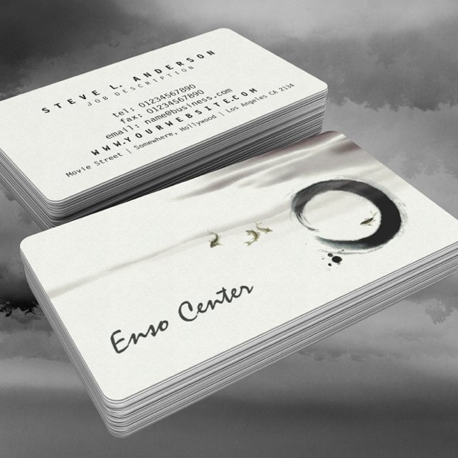 Cartão De Visita Zen Circle Enso Koi Brush Pintura De Pincel (Criador carregado)