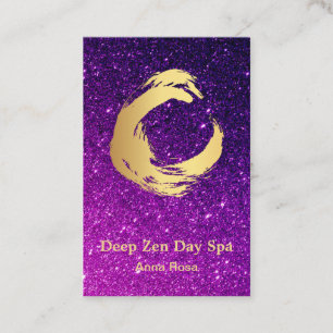 Cartão De Visita Zen Dourado da meditação de Reiki da escova do