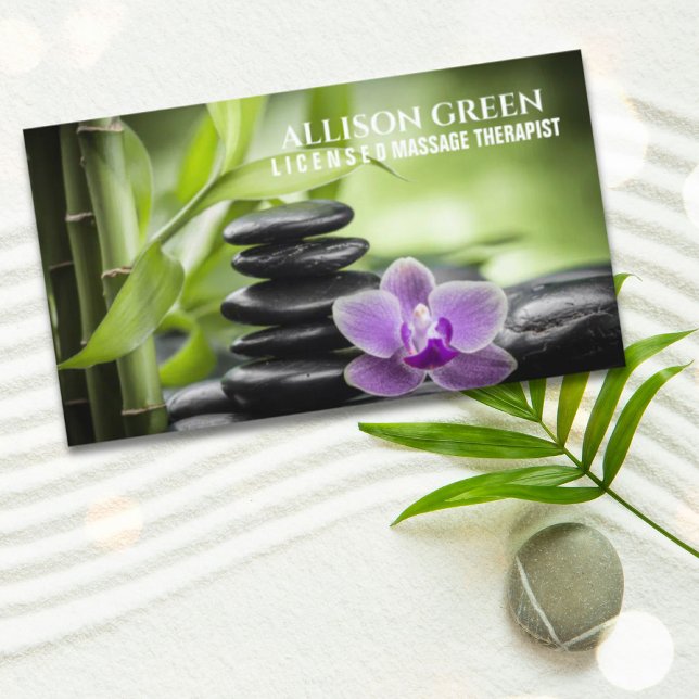 Cartão De Visita Zen SPA Beauty Salon Aromatherapia Terapêutica De  (Zen SPA Beauty Salon Aromatherapy Massage Therapy Business Card)