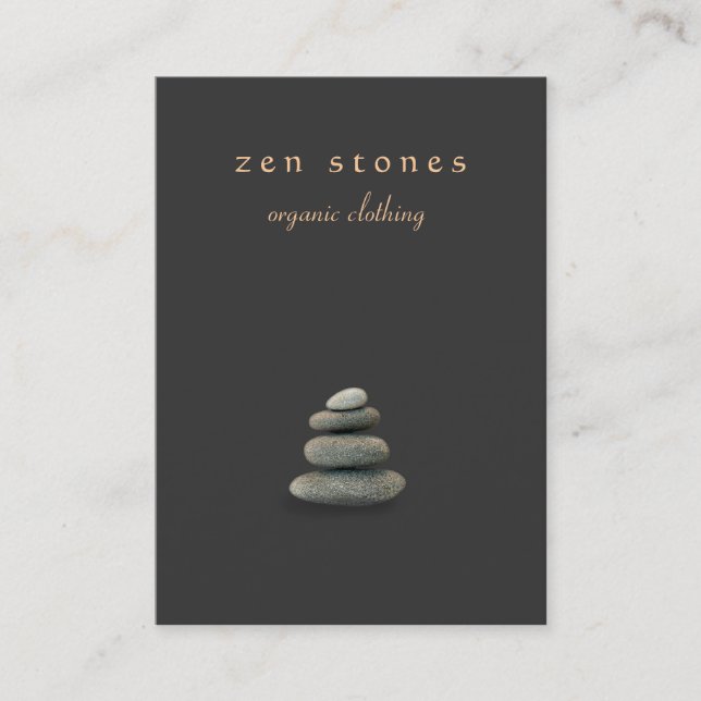 Cartão De Visita Zen Stones Holística Healer e Medicina Natural (Frente)