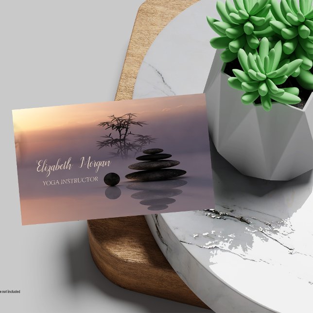 Cartão De Visita Zen,Terapista Psicólogo,Pedras,Instrutor Yoga (Criador carregado)
