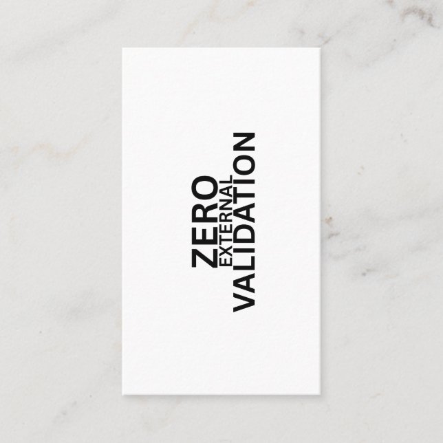 Cartão De Visita Zero External Validation Elegant Networking Cards (Frente)