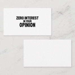 Cartão De Visita Zero Interesse Na Sua Opinião Materialismo Empresa