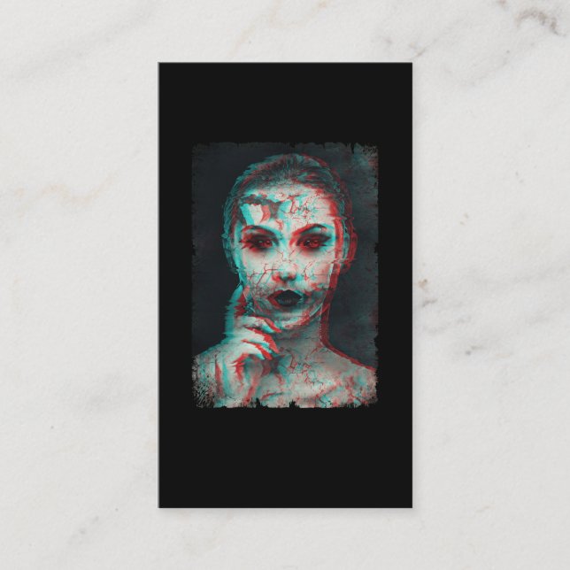 Cartão De Visita Zombie Mulher Cerradora Diabo (Frente)