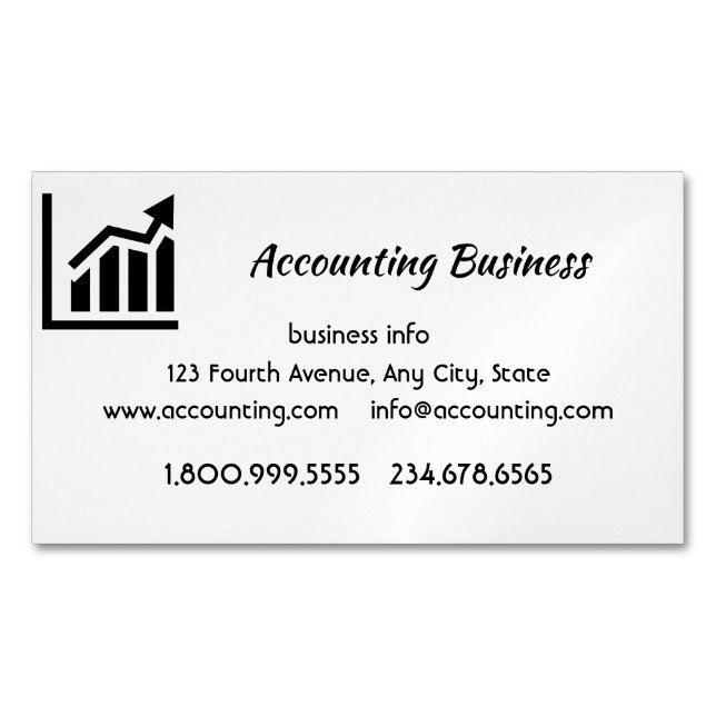 Cartão De Visitas Magnético Accounting Bookkeeping  Custom Business  (Frente)