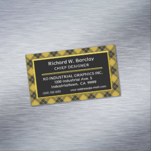 Cartão De Visitas Magnético Acento Escocês Clan Barclay Tartan