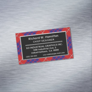 Cartão De Visitas Magnético Acento Escocês Clan Hamilton Tartan