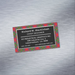 Cartão De Visitas Magnético Acento Escocês Clan MacKintosh Tartan