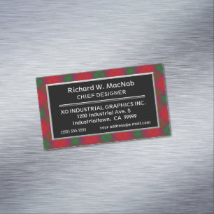 Cartão De Visitas Magnético Acento Escocês Clan MacNab Tartan