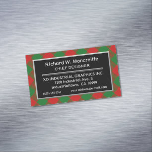 Cartão De Visitas Magnético Acento Escocês Clan Moncreiffe Tartan