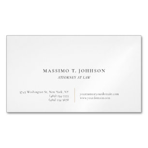 Cartão De Visitas Magnético Advogado Minimalista Clássico Simples Advogado Adv