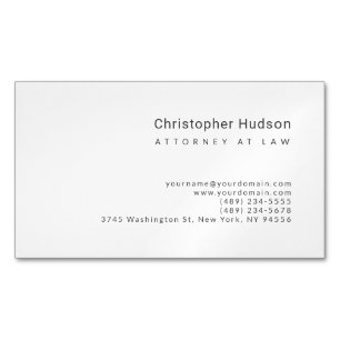 Cartão De Visitas Magnético Advogado Simples e Minimalista