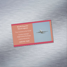 Cartão De Visitas Magnético Agência de Viagem de Avião do Agente de Avião Bran