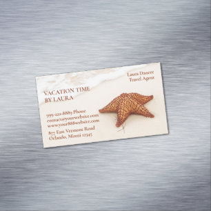 Cartão De Visitas Magnético Agência de Viagem de Starfish