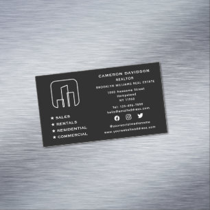 Cartão De Visitas Magnético Agente imobiliário de mídia social Realtor New Hom