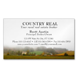 Cartão De Visitas Magnético Agente rústico rural do corretor imobiliário do
