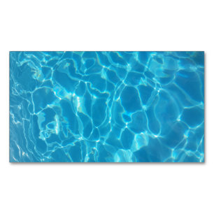 Cartão De Visitas Magnético Água da Piscina Azul Céu Cristalino