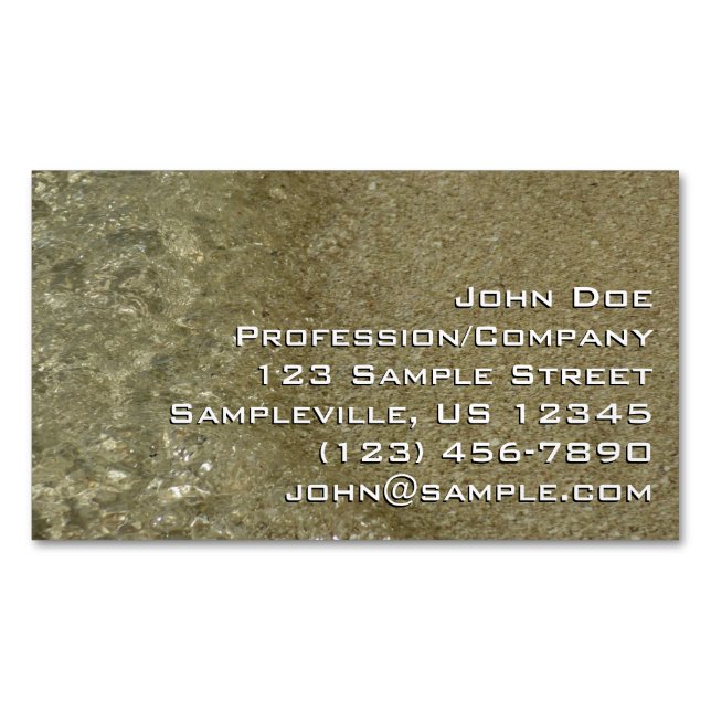 Cartão De Visitas Magnético Água na fotografia da Abstrato da Beach II (Frente)