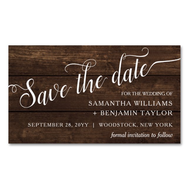 Cartão De Visitas Magnético Alexandra Rustic Imã salve o dia (Frente)