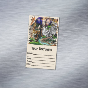 Cartão De Visitas Magnético Animais Selvagens da savana africana