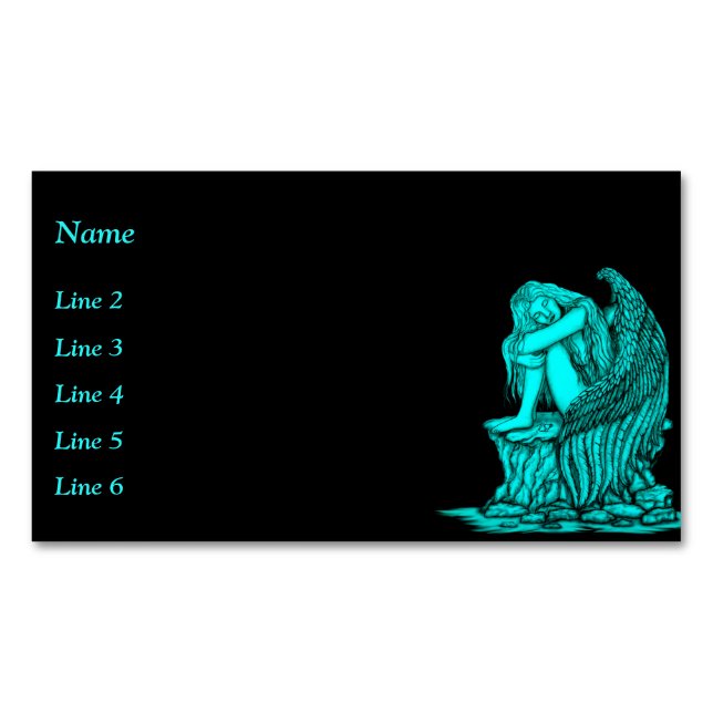 Cartão De Visitas Magnético Anjo dormindo na pedra (Frente)