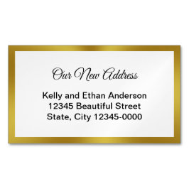 Cartão De Visitas Magnético Anúncio de Movimento Dourado Preto Elegante