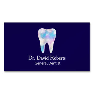 Cartão De Visitas Magnético Aquarela Dentária Elegante