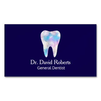 Cartão De Visitas Magnético Aquarela Dentária Elegante