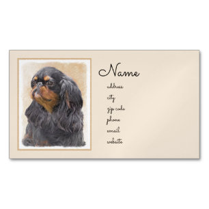 Cartão De Visitas Magnético Arte Animal Original Pintura Inglesa Toy Spaniel