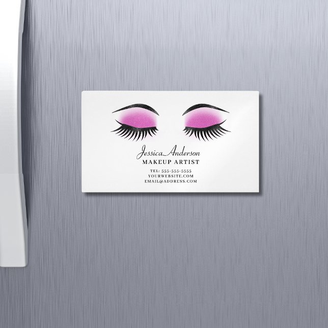 Cartão De Visitas Magnético Artista Chic Makeup (Criador carregado)