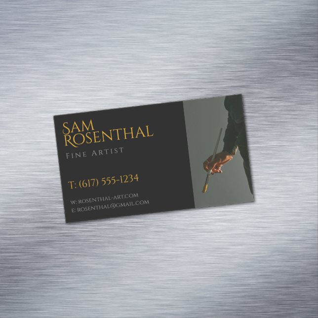 Cartão De Visitas Magnético Artista Fino | Profissional (Posição Original)