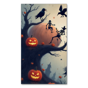 Cartão De Visitas Magnético Árvore Sinistra de Halloween