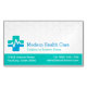 Cartão De Visitas Magnético Assistência Médica Moderna - Azul Verde Branco (Frente)