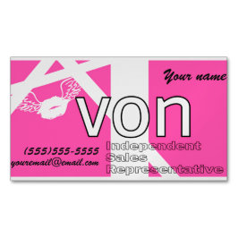 Cartão De Visitas Magnético Avon cor-de-rosa personalizado