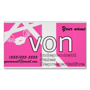 Cartão De Visitas Magnético Avon cor-de-rosa personalizado
