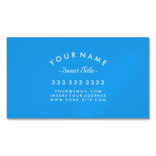 Cartão De Visitas Magnético Azul vívido profissional curvado elegante do text