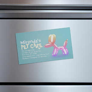 Cartão De Visitas Magnético Balão de Cachorro Cachorro Cachorro Sentado com Pe