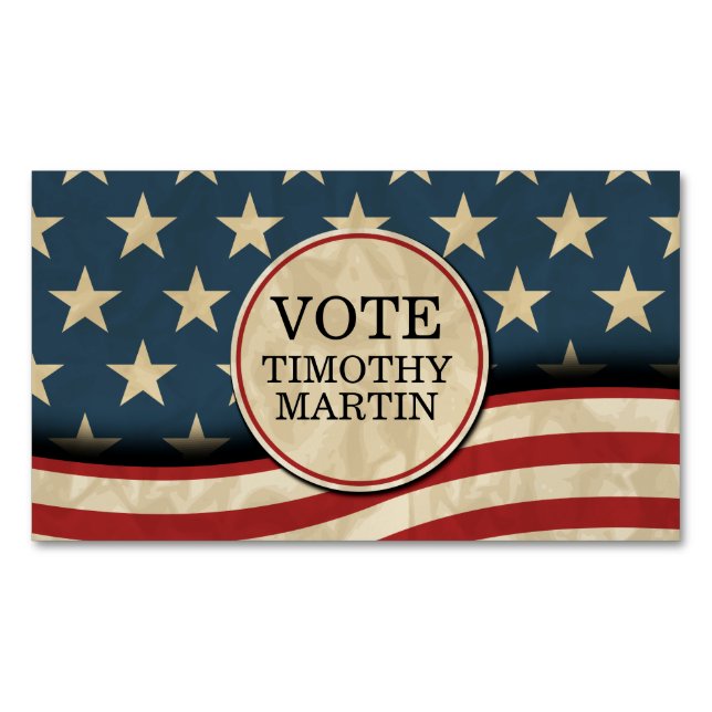 Cartão De Visitas Magnético Bandeira Americana (Frente)