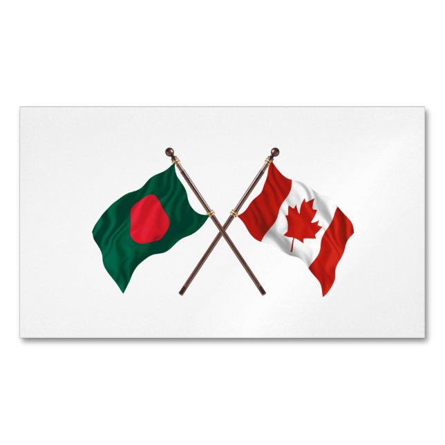 Cartão De Visitas Magnético Bangladesh & Canada Flag Magnet – Cultural Pride (Frente)