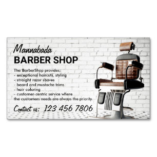 Cartão De Visitas Magnético Barbearia Retro