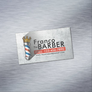 Cartão De Visitas Magnético Barber Hair Compra Rei Coroa Barbeiro Par Salão