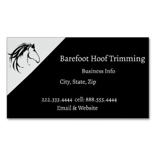 Cartão De Visitas Magnético Barefoot Trimmmming Classic Horse Logotipo Busines